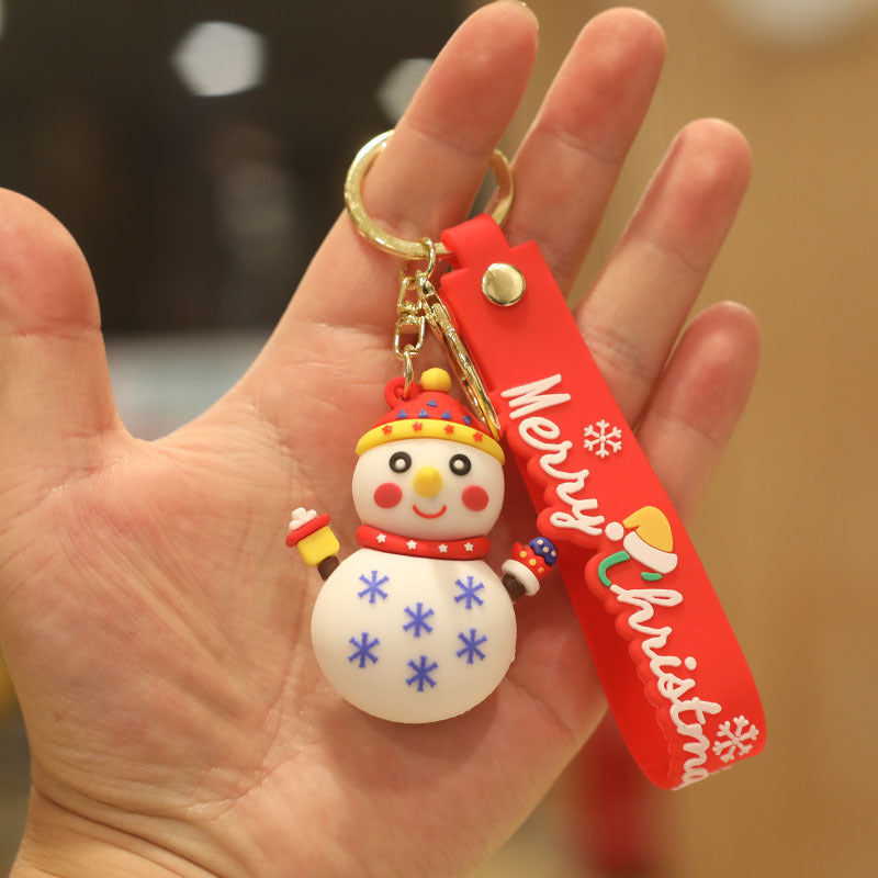 Wholesale Christmas Doll Cartoon Rubber Keychain